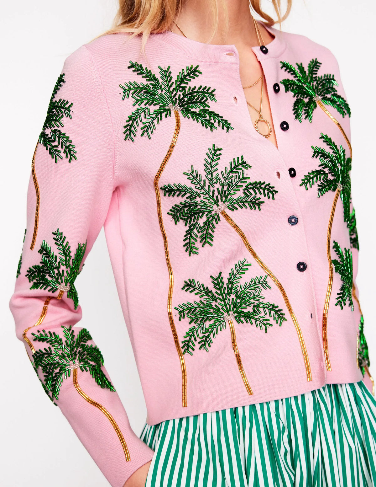 Embellished Cardigan-Soft Pink