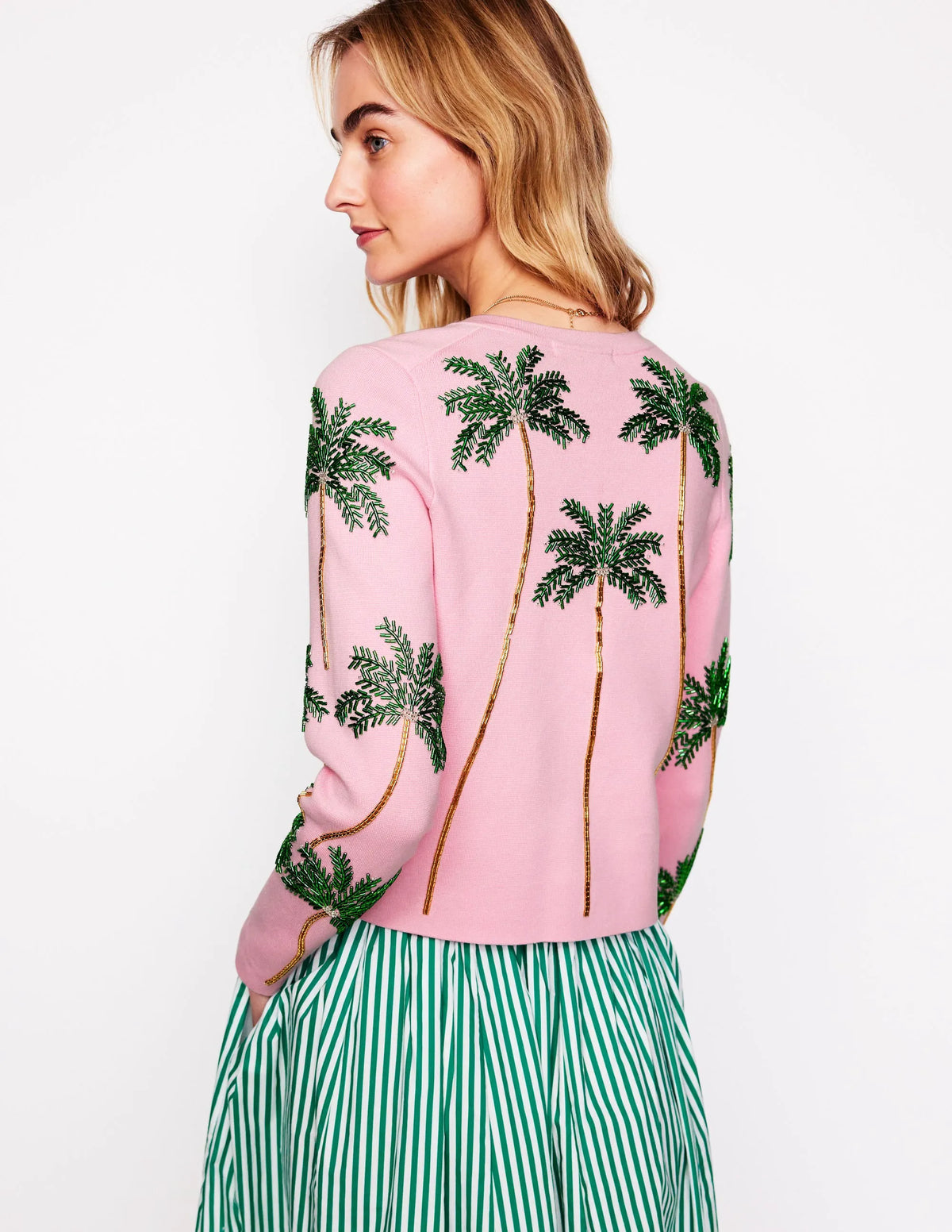 Embellished Cardigan-Soft Pink
