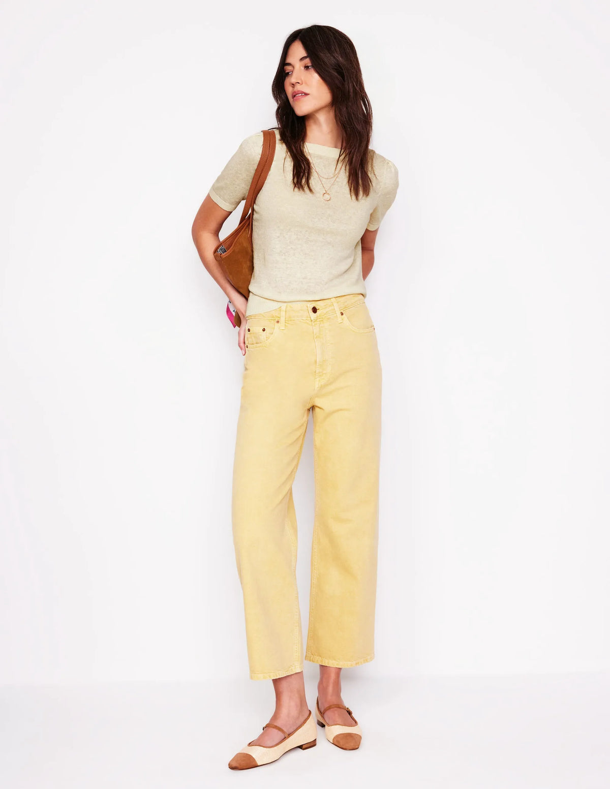 Liv Boat Neck Linen T-Shirt-Warm Ivory