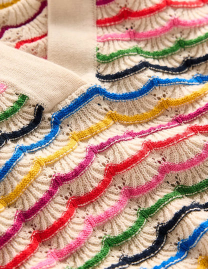 Collared Henley Sweater-Multi, Rainbow