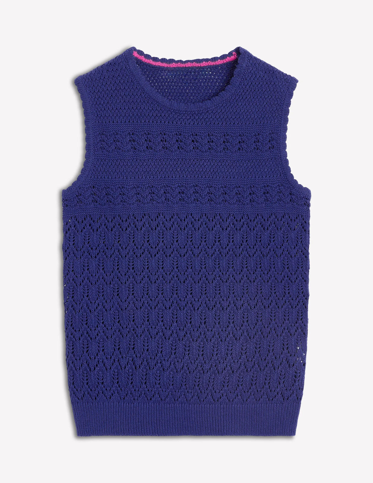 Cotton Stitch Crew Tank-Starboard Blue