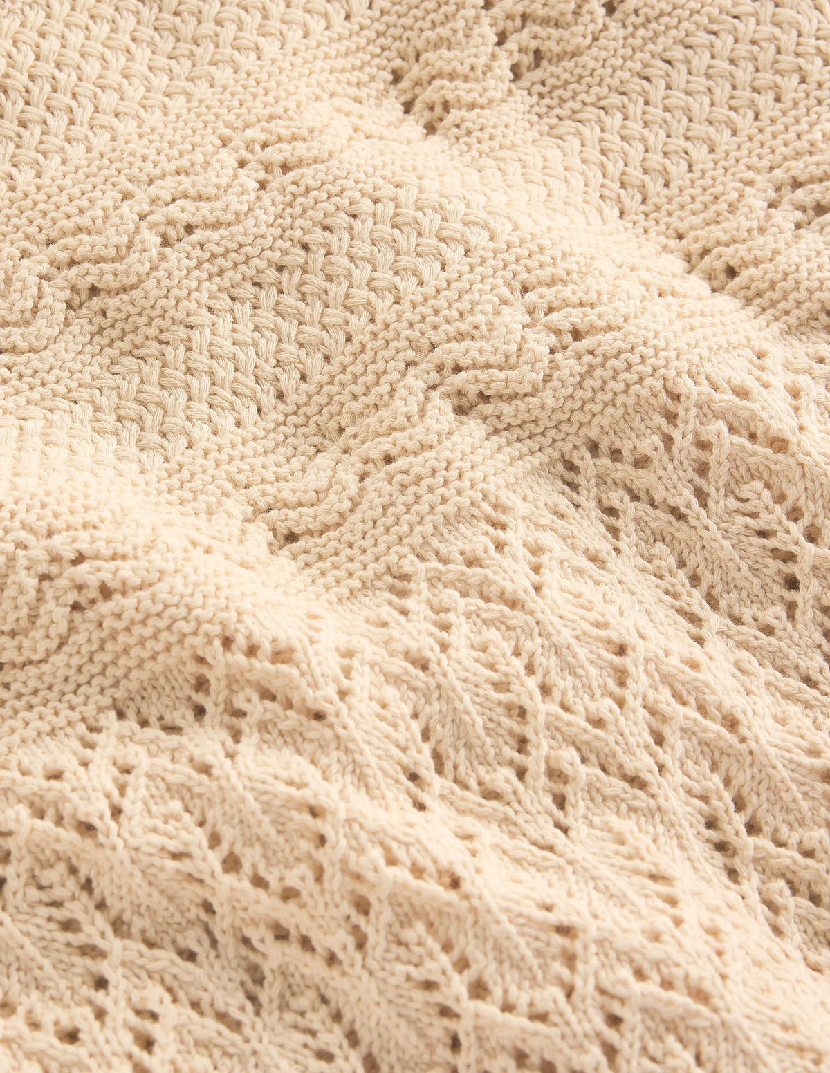 Cotton Stitch Crew Jumper-Warm Ivory
