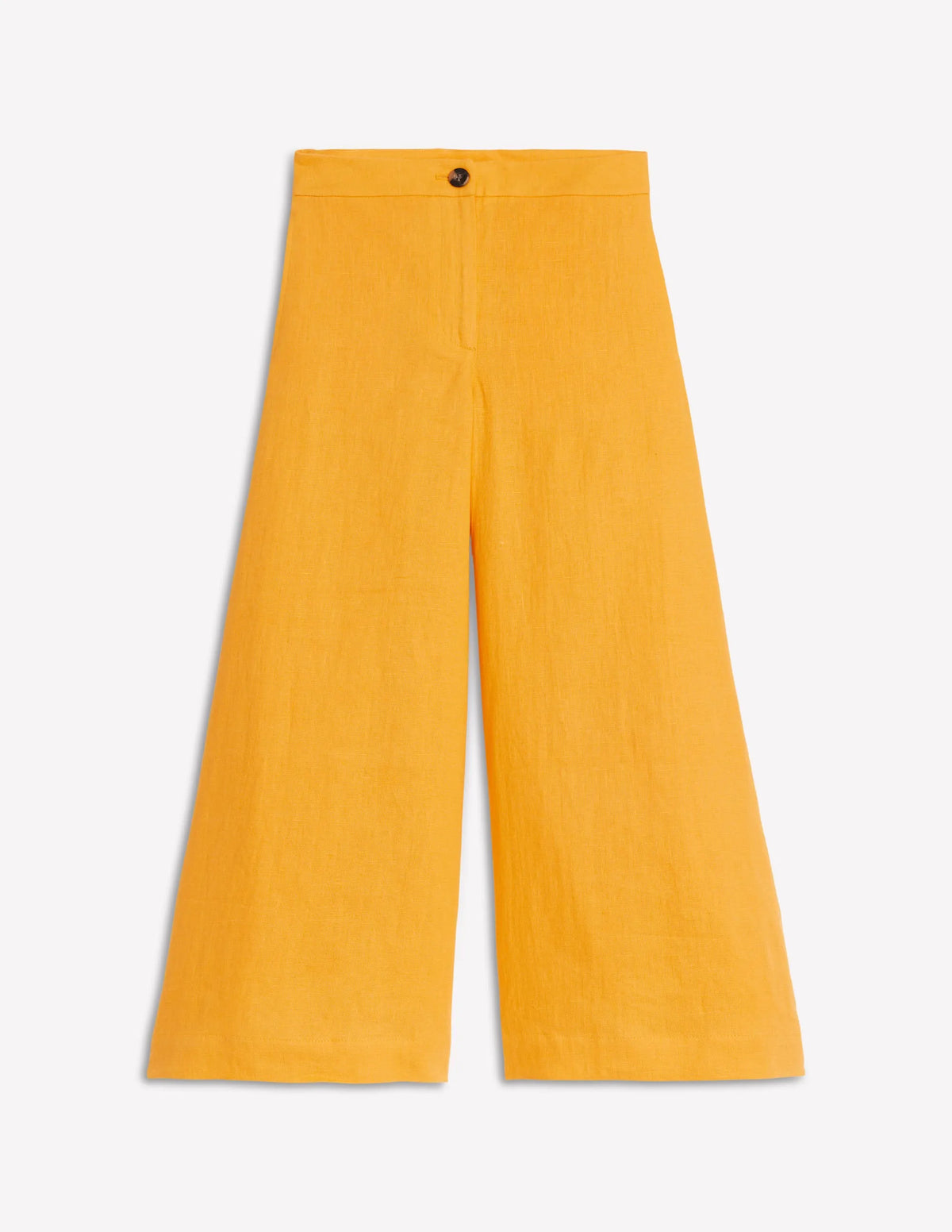 Wide Crop Linen Pants-Summers Sun Yellow