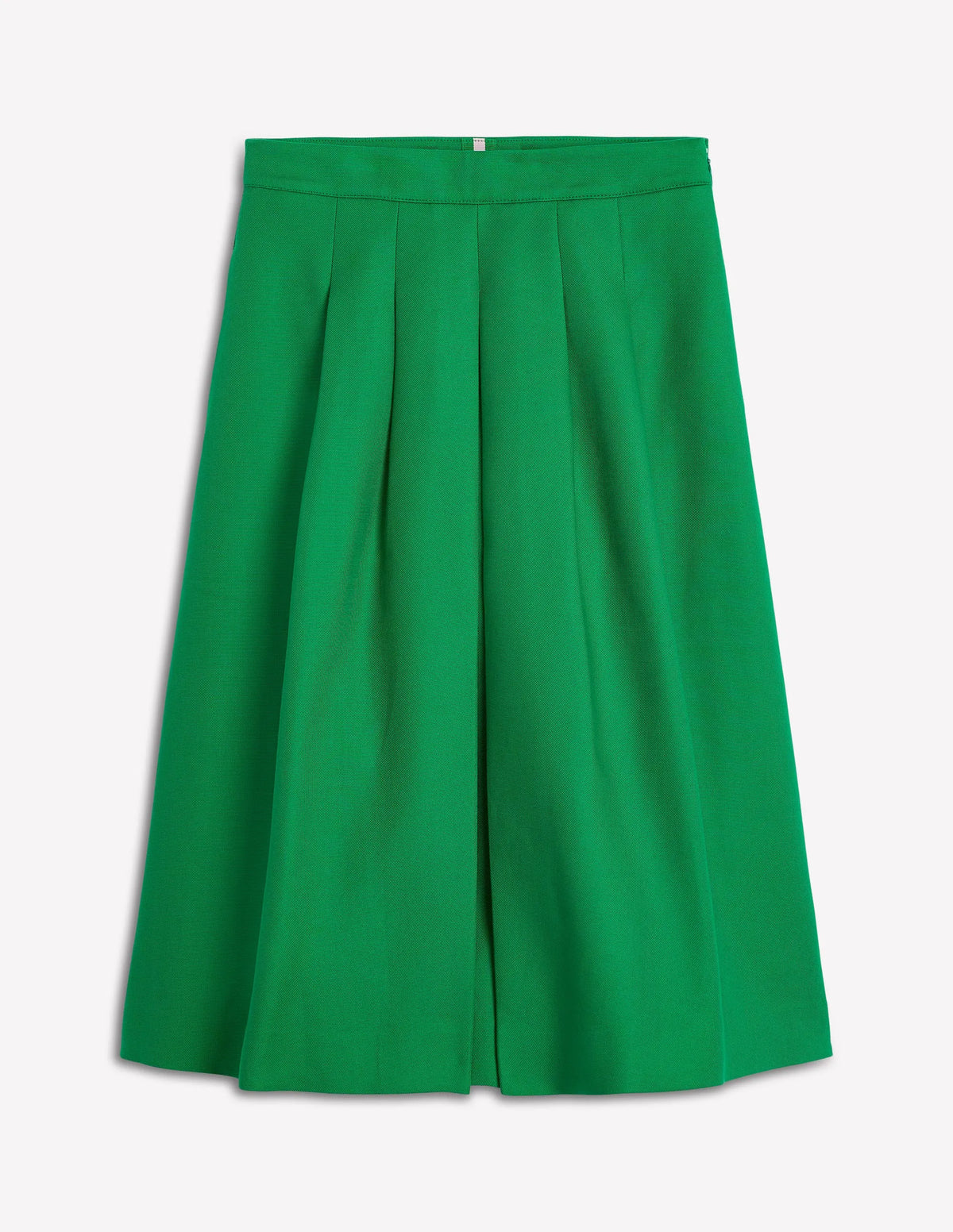 Pleat Detail Midi Skirt-Rich Emerald