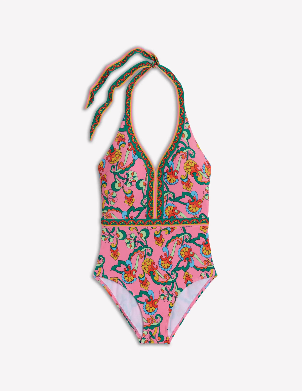 Ios V Panel Swimsuit-Pink Rose, Foliage Trail