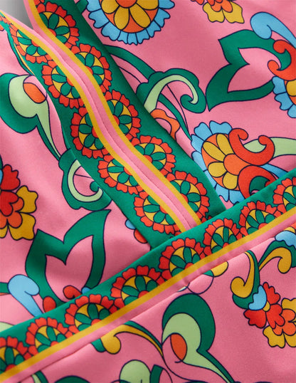 Ios V Panel Swimsuit-Pink Rose, Foliage Trail