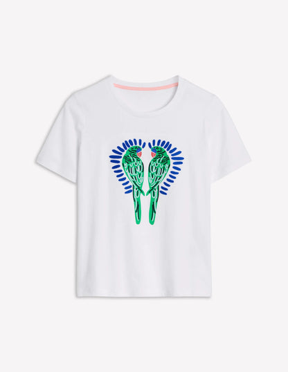 Relaxed Novelty T-Shirt-White, Parrot