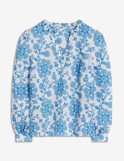 Grace Linen Top-Ivory, Trailling Yarrow