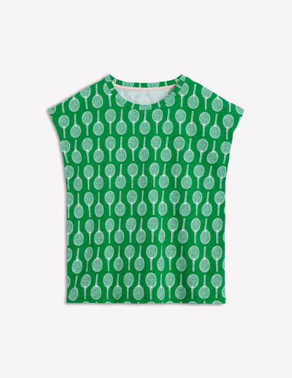 Louisa Cotton Slub T-shirt-Rich Emerald, Tennis