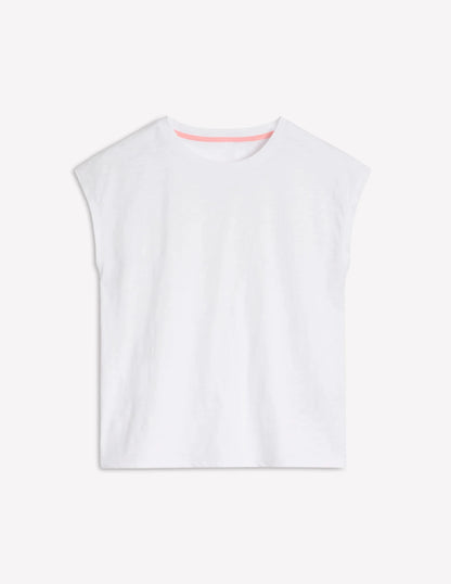 Louisa Cotton Slub T-shirt-White