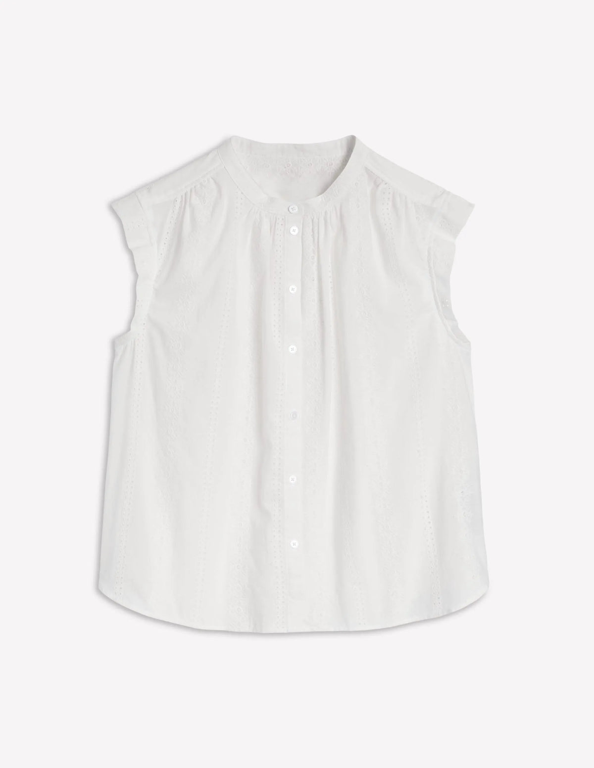 Fabric Texture Sleeveless Top-White