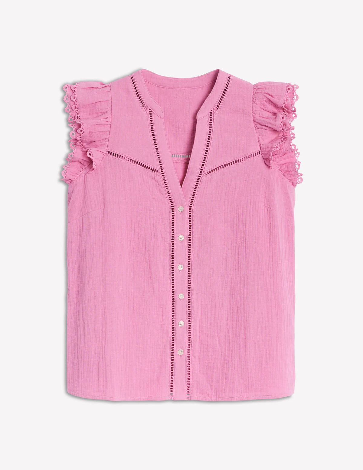 Sleeveless Double Cloth Top-Meadowsweet Pink