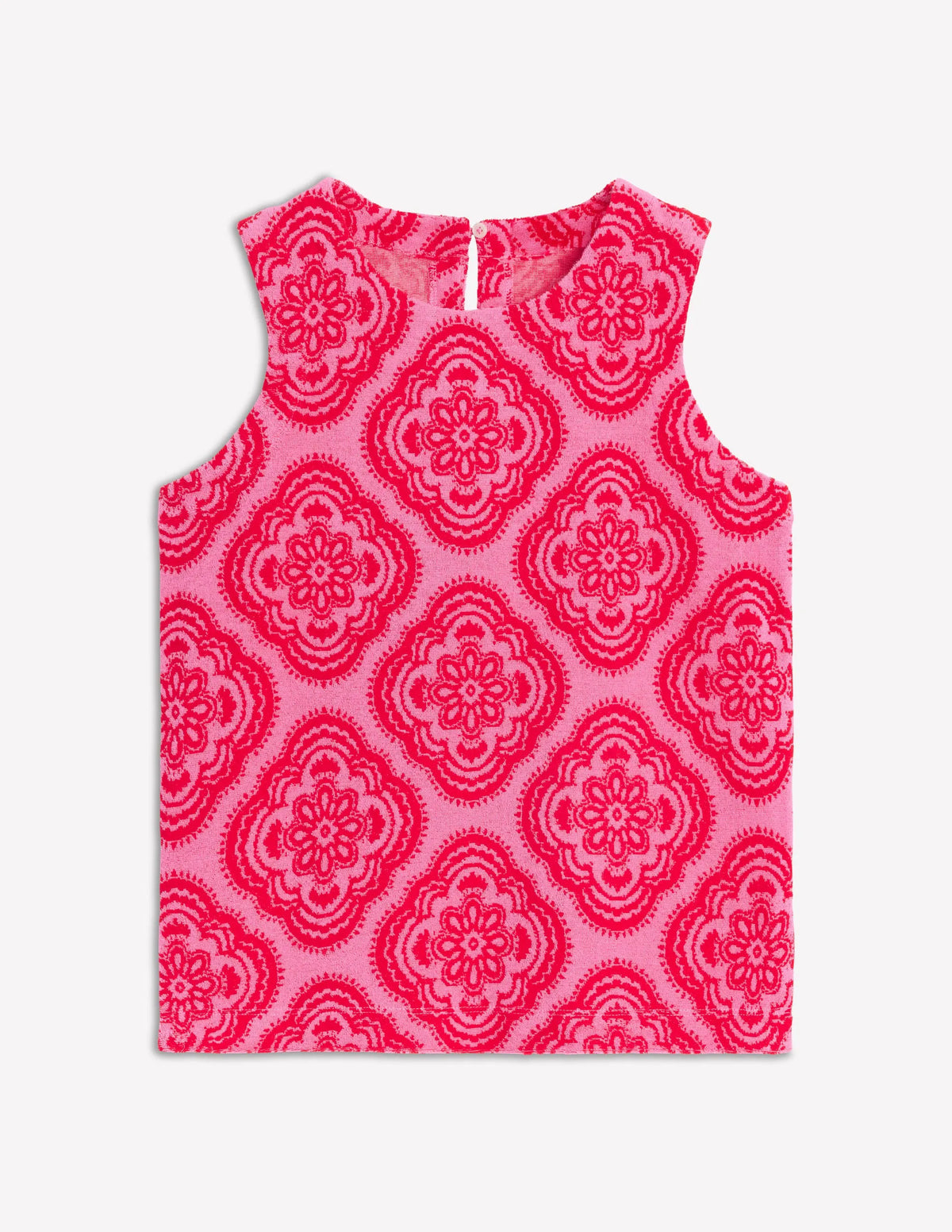 Towelling Tank Top-Pink Rose, Botanic Blush