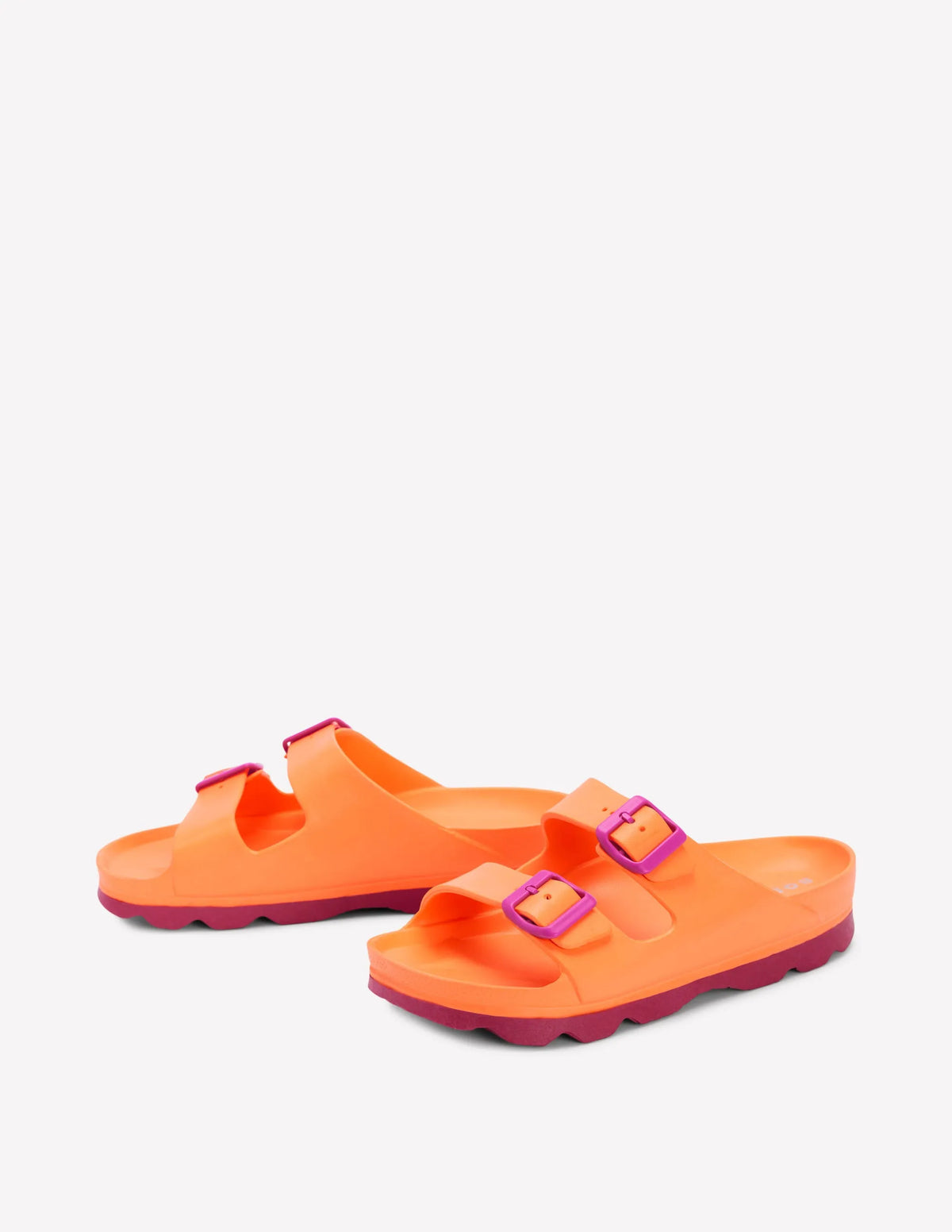 Lyla Double Buckle Sliders-Orange