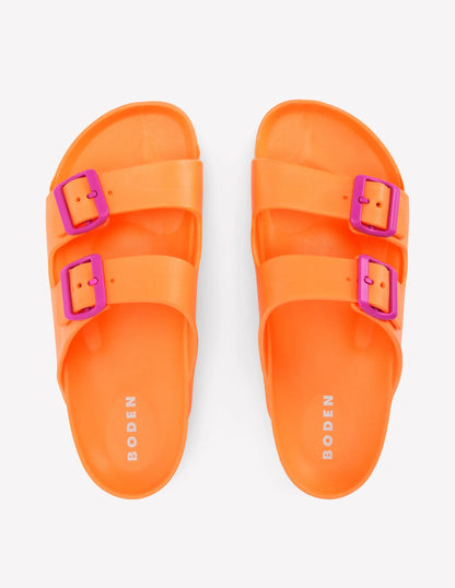 Lyla Double Buckle Sliders-Orange