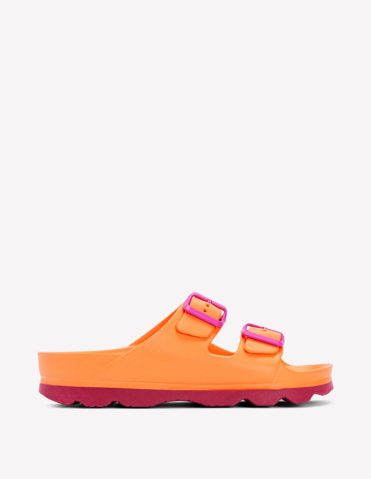 Lyla Double Buckle Sliders-Orange