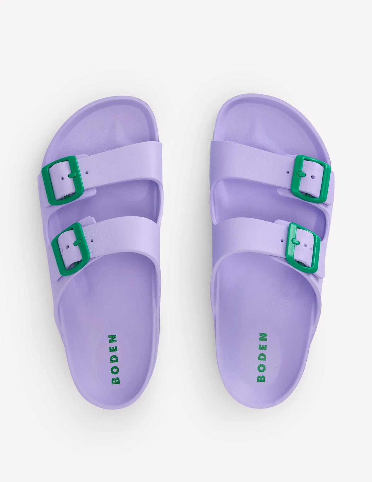 Lyla Double Buckle Sliders-Lavender Purple