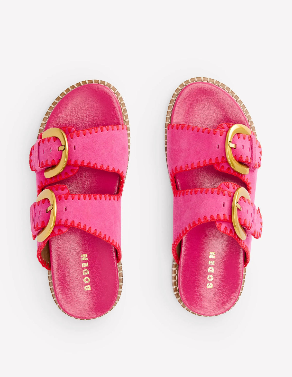 Alberta Footbed Sandals-Festival Pink/Post Box Red