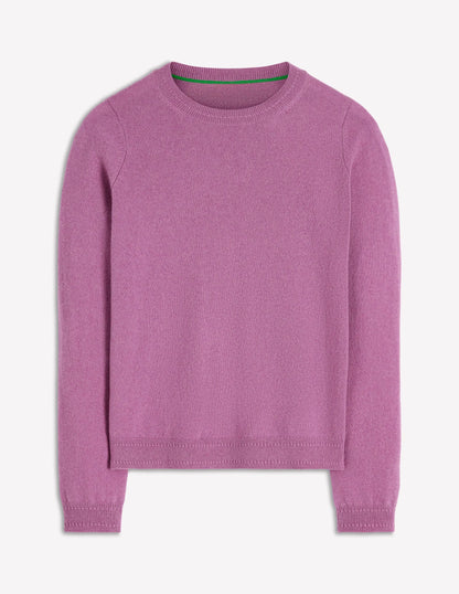 Eva Cashmere Crew Neck Sweater-Clover Purple