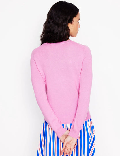 Eva Cashmere Crew Neck Sweater-Meadowsweet Pink