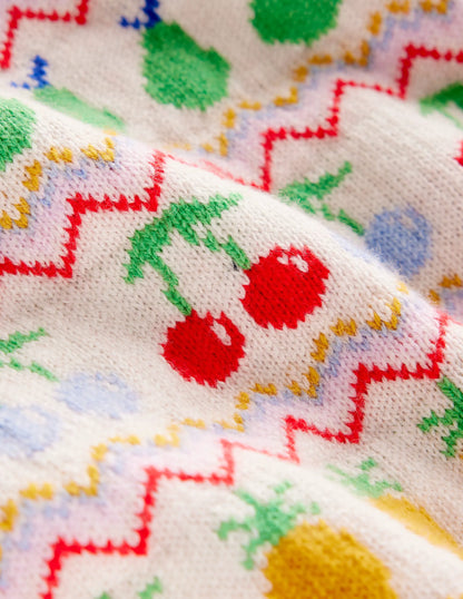 Edie Fair Isle Sweater-Ecru Marl, Fruit