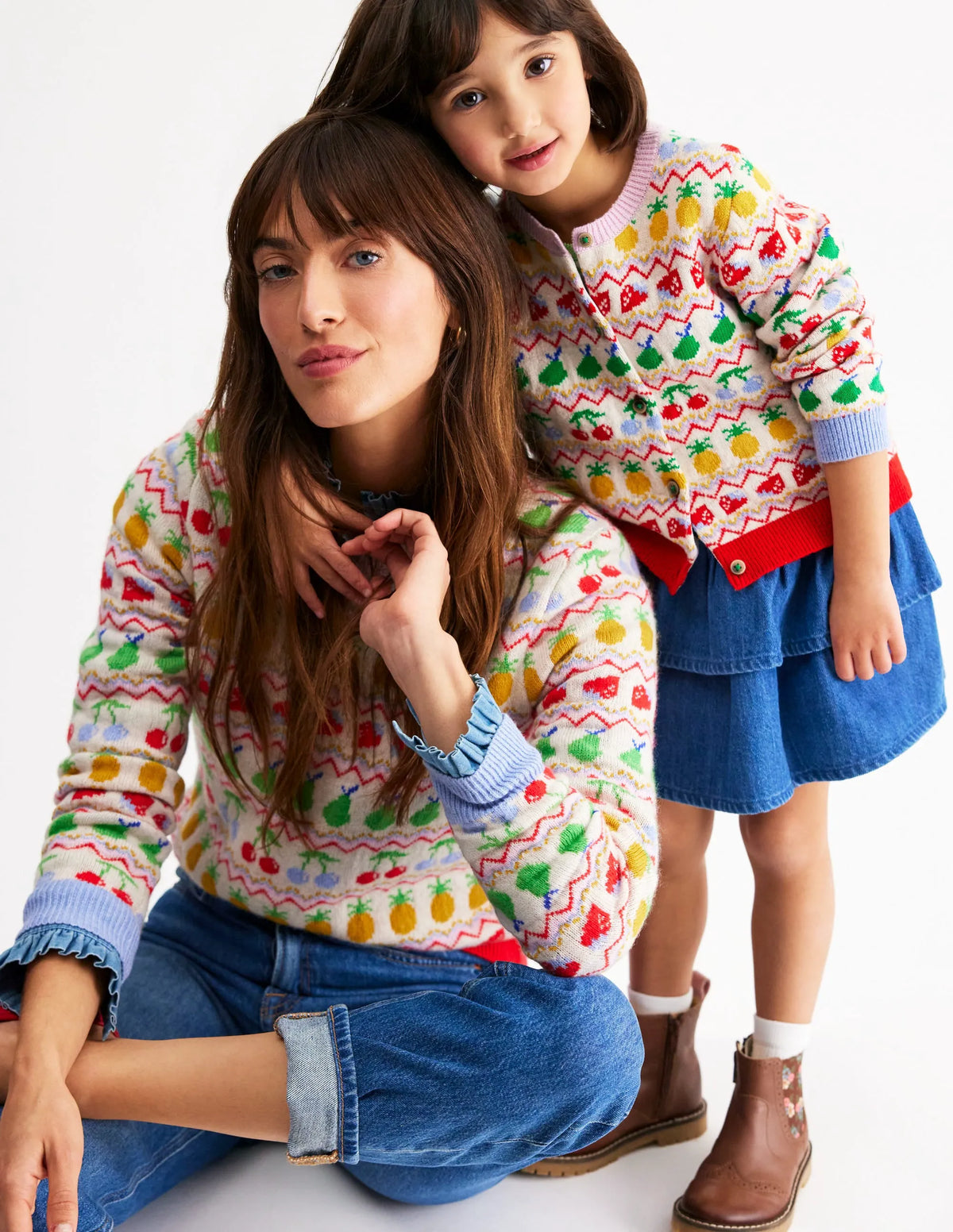 Edie Fair Isle Sweater-Ecru Marl, Fruit