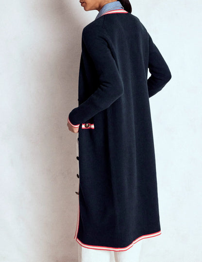 Holly Longline Knitted Jacket-Navy