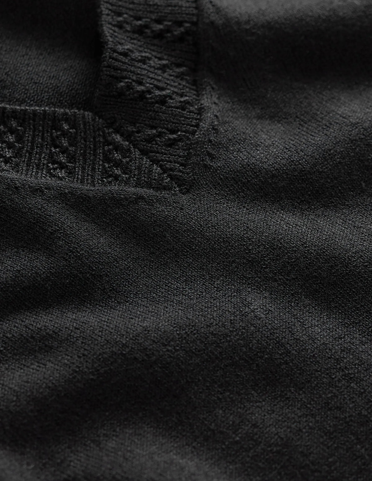 Emilia Cotton V Neck Sweater-Black