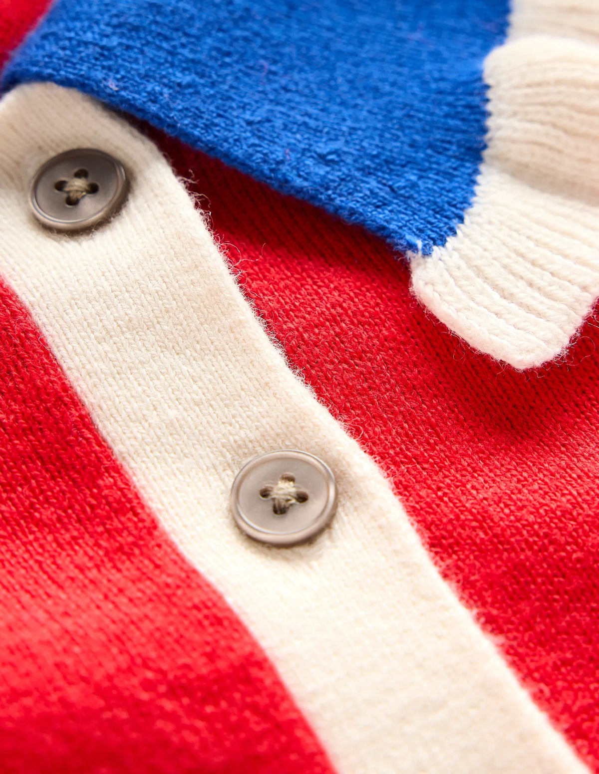 Cotton-Blend Frill Sweater-Poppy Red