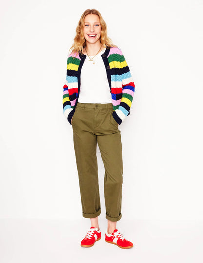 Libby Knitted Jacket-Poppy Red, Blue Multi