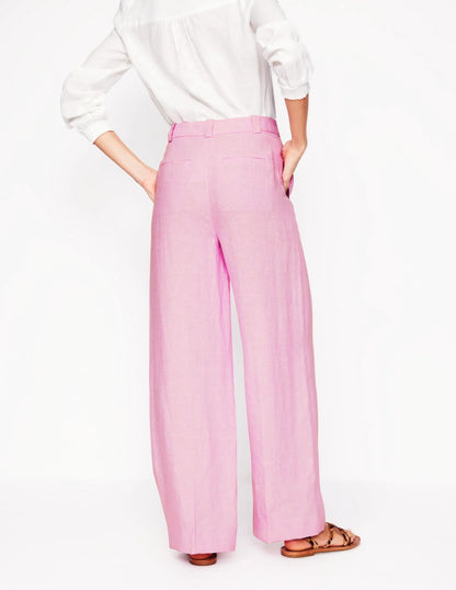 Westbourne Linen Pants-Meadowsweet Pink Chambray