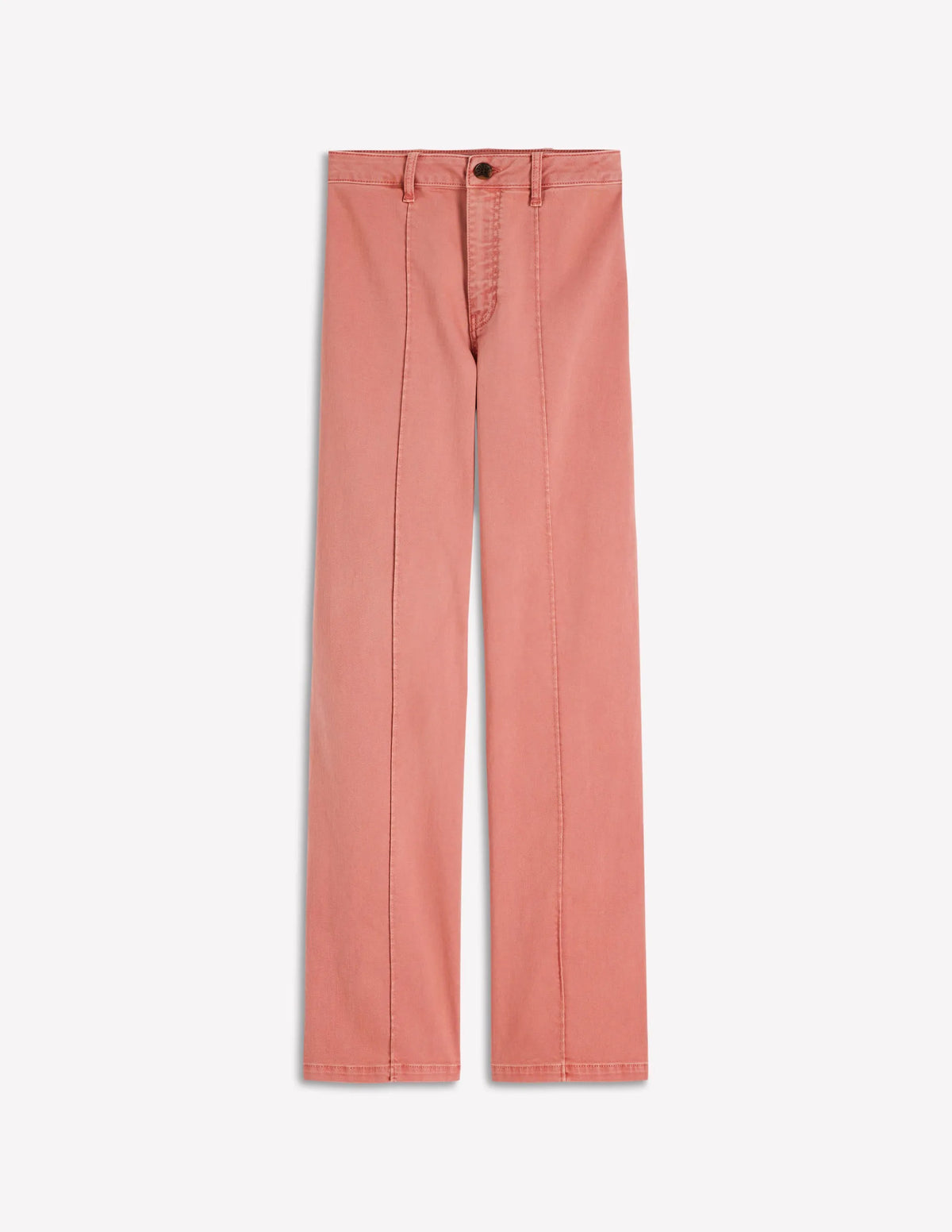 Pintuck Column Leg Jeans-Almond Pink