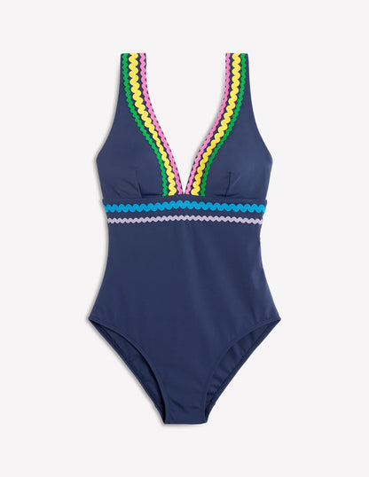 Porto V-neck Swimsuit-Navy Rik Rak