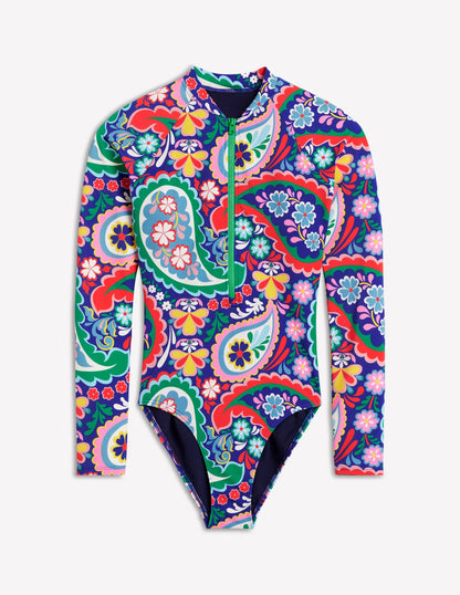 Rash Guard Swimsuit-Multi, Meadow Paisley