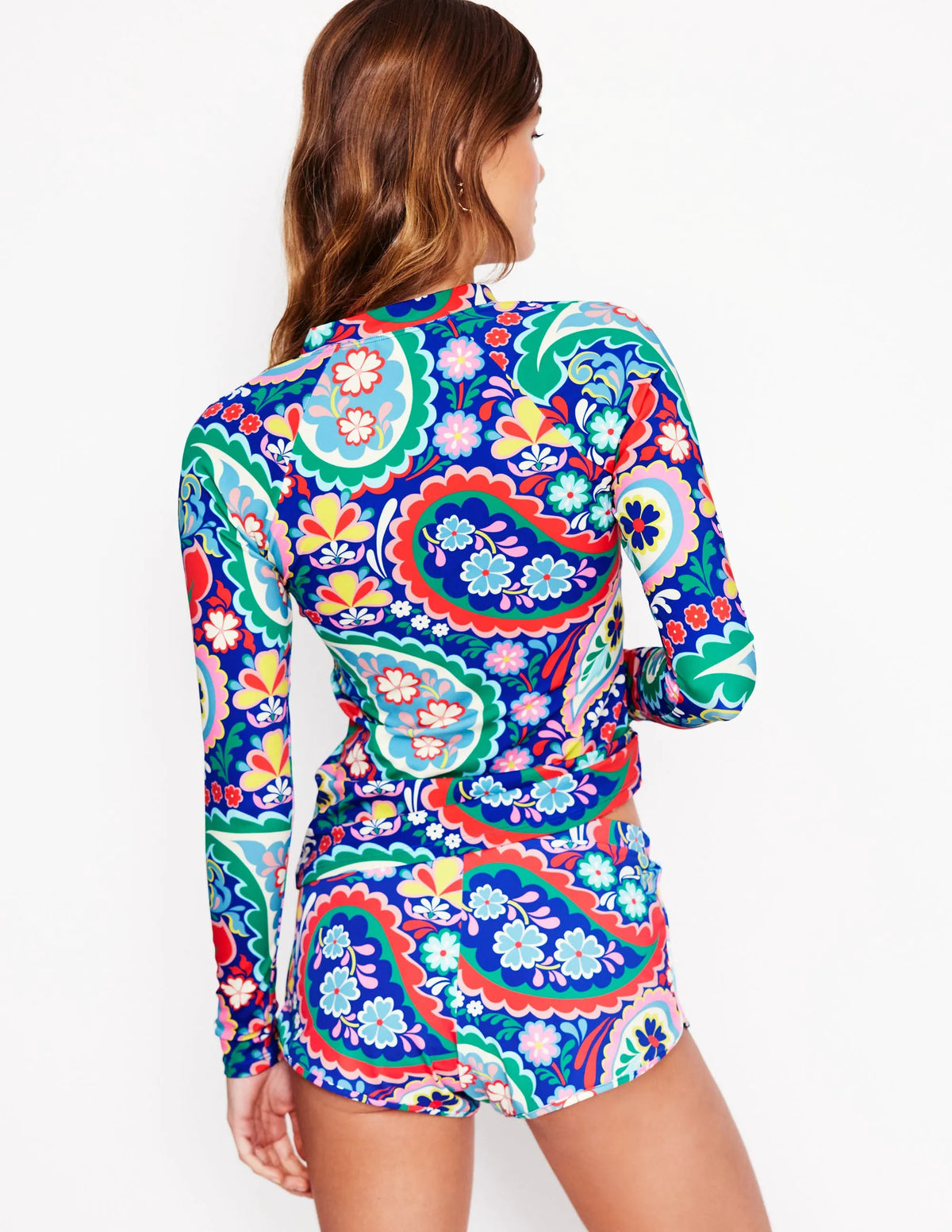 Sun Safe Raglan Guard Top-Multi, Meadow Paisley