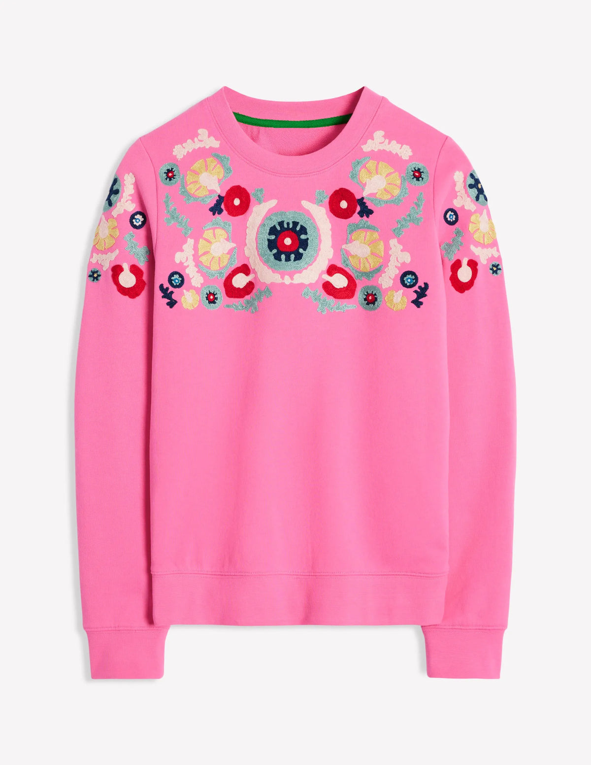 Hannah Embroidered Sweatshirt-Pink Rose