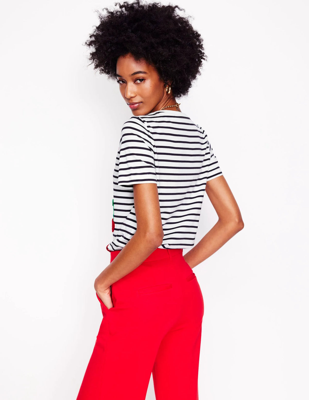 Relaxed Novelty T-Shirt-Ivory, French Navy, Cherries