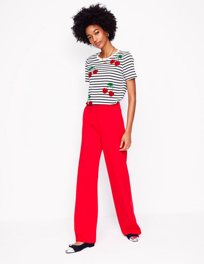 Relaxed Novelty T-Shirt-Ivory, French Navy, Cherries