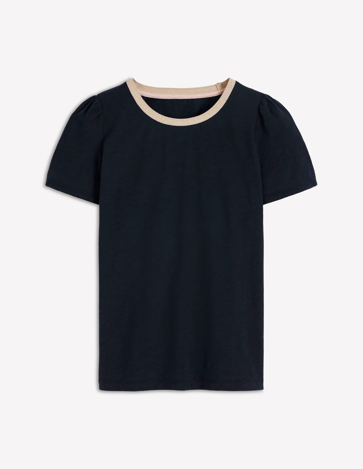 Metallic Trim T-Shirt-Navy