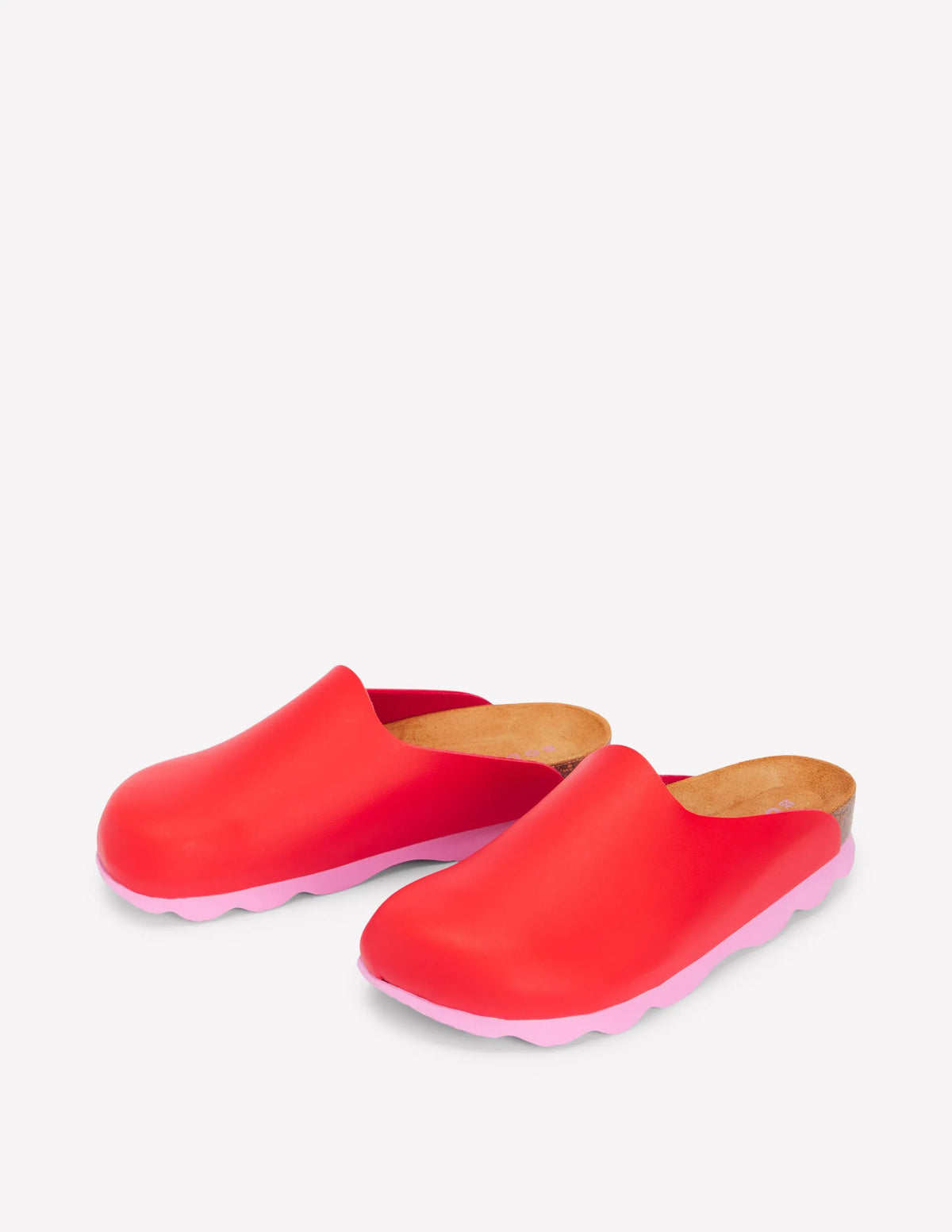 Lyla Colour Block Clogs-Post Box Red/Soft Pink