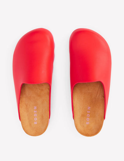 Lyla Colour Block Clogs-Post Box Red/Soft Pink