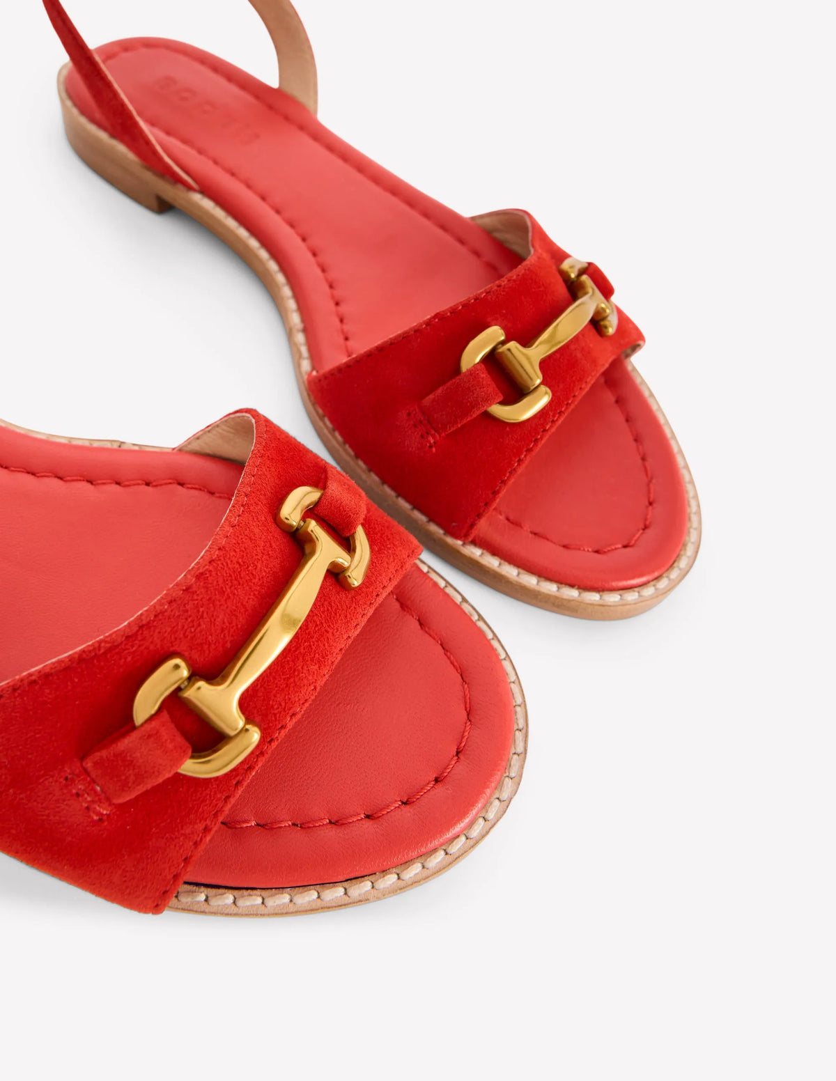 Iris Snaffle Flat Sandals-Post Box Red