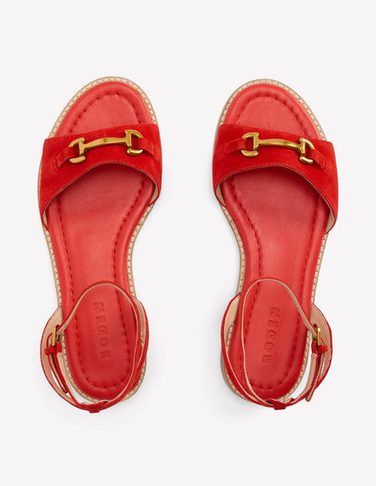 Iris Snaffle Flat Sandals-Post Box Red