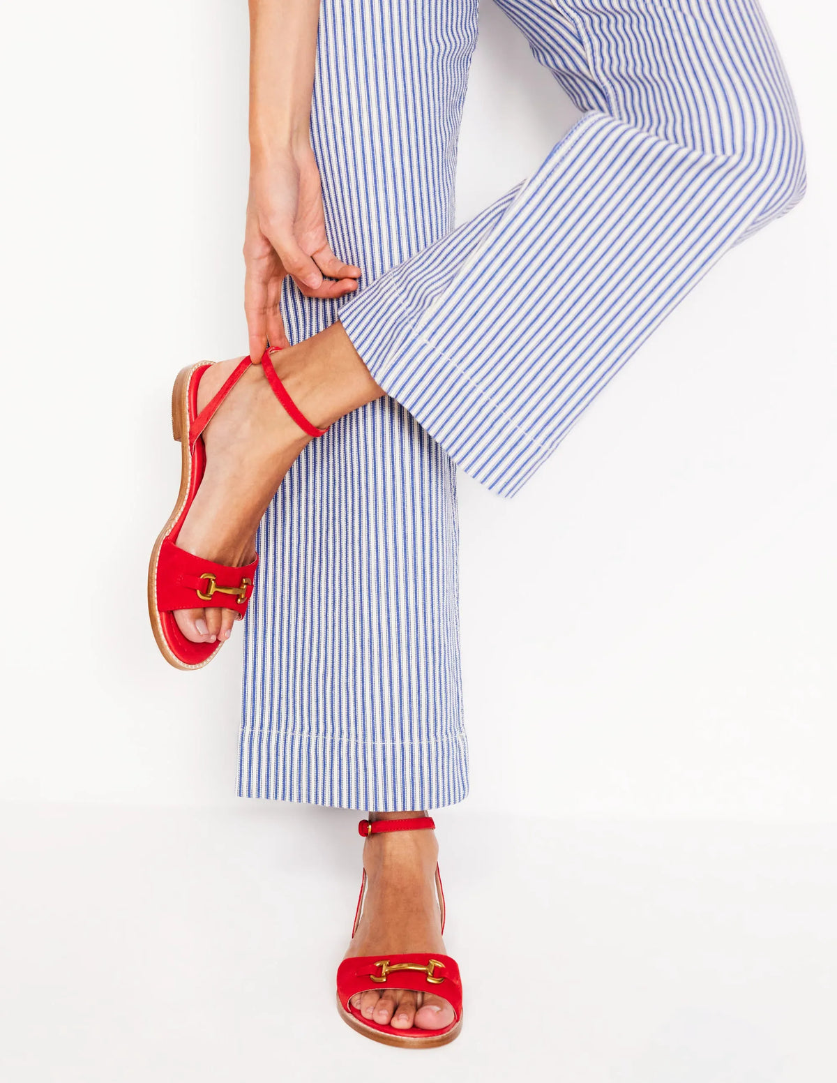 Iris Snaffle Flat Sandals-Post Box Red