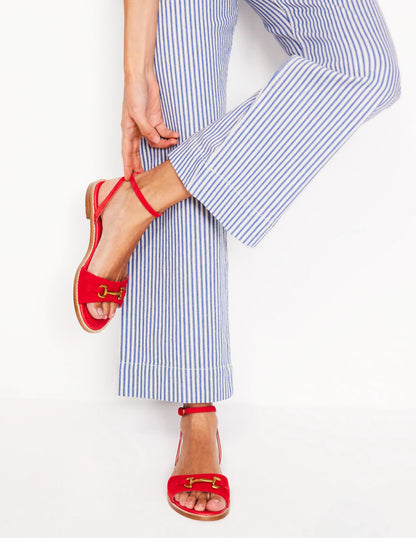 Iris Snaffle Flat Sandals-Post Box Red