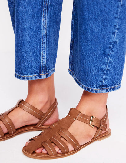 Fisherman Flat Sandals-Tan
