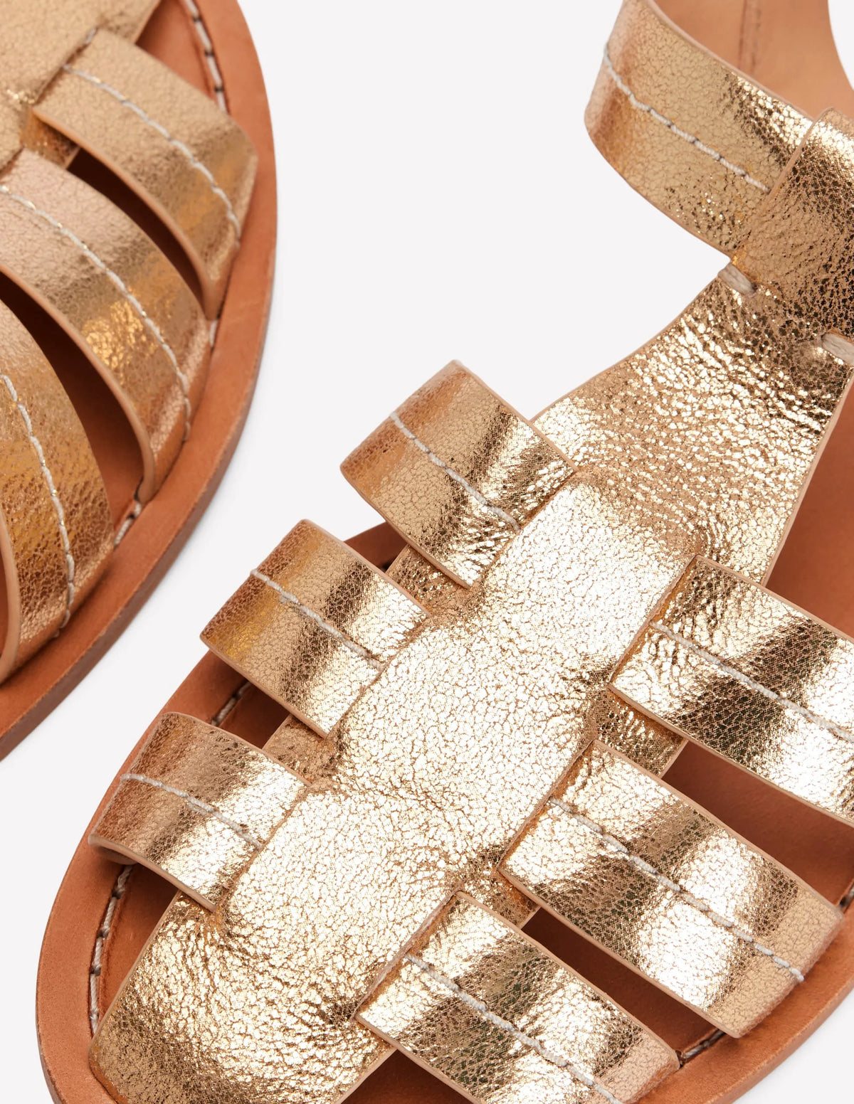 Fisherman Flat Sandals-Gold