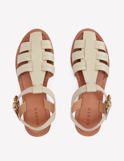 Fisherman Flat Sandals-Ecru