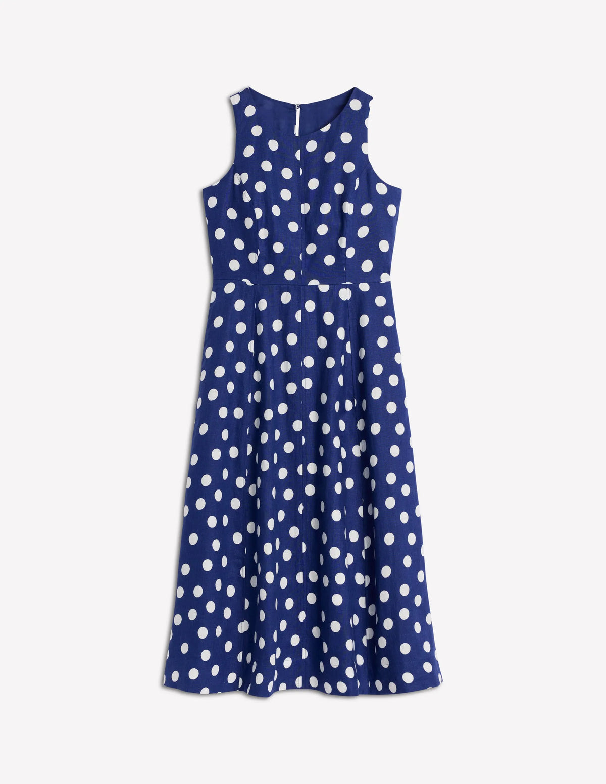 Carla Linen Midi Dress-Starboard Blue, Painted Dot
