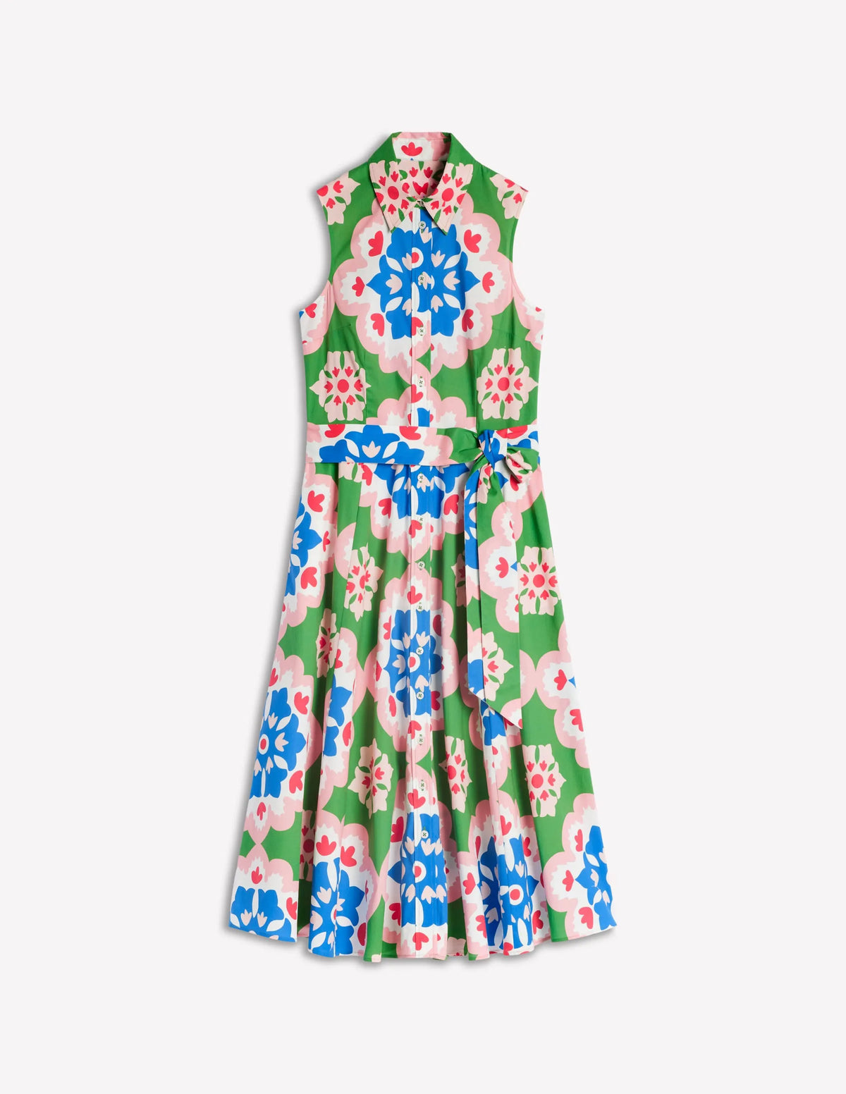 Amy Sleeveless Shirt Dress-Multi, Bloom Geo